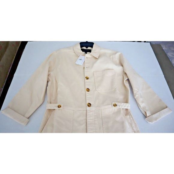 Banana Republic 865092001 Womens Sz 6 Light Ecru Cream/Beige Denim Jumpsuit $140 - Picture 7 of 16